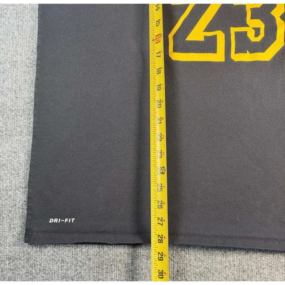 Nike Lakers LeBron James 23 Dri-FIT T Shirt Black Gold Men's XL NBA Tee